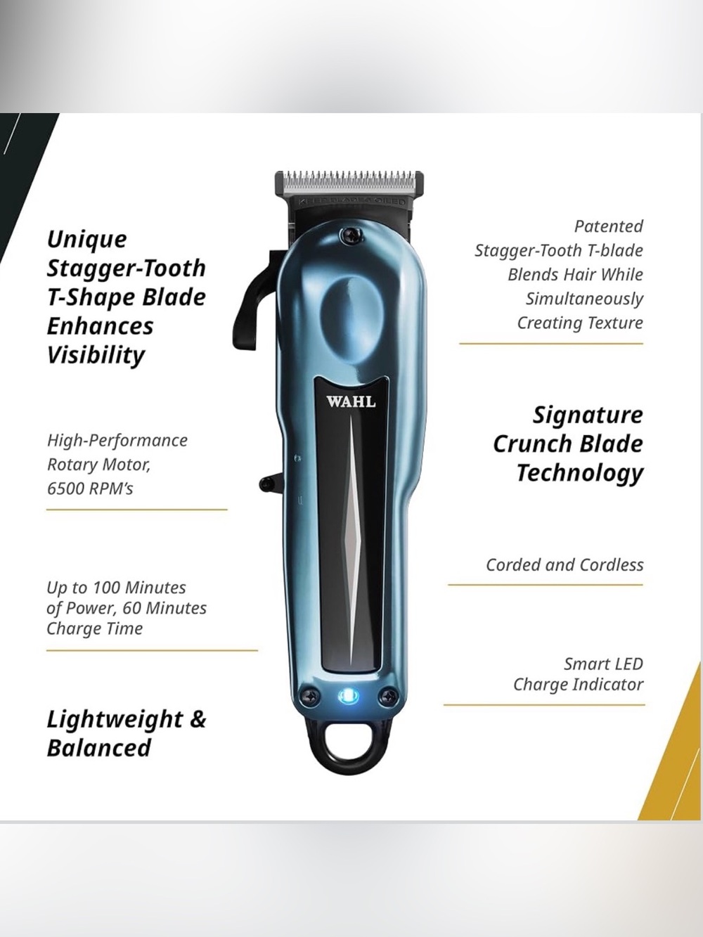 Brand New! Pro Level Wahl Super Taper X Cordless Clipper in Metallic Blue - Picture 2 of 10